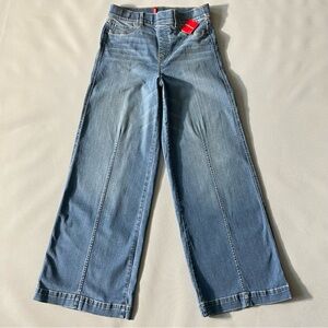 SPANKS Seamed Front Wide Leg Jean Vintage Indigo Stretch Denim NWT Size Large